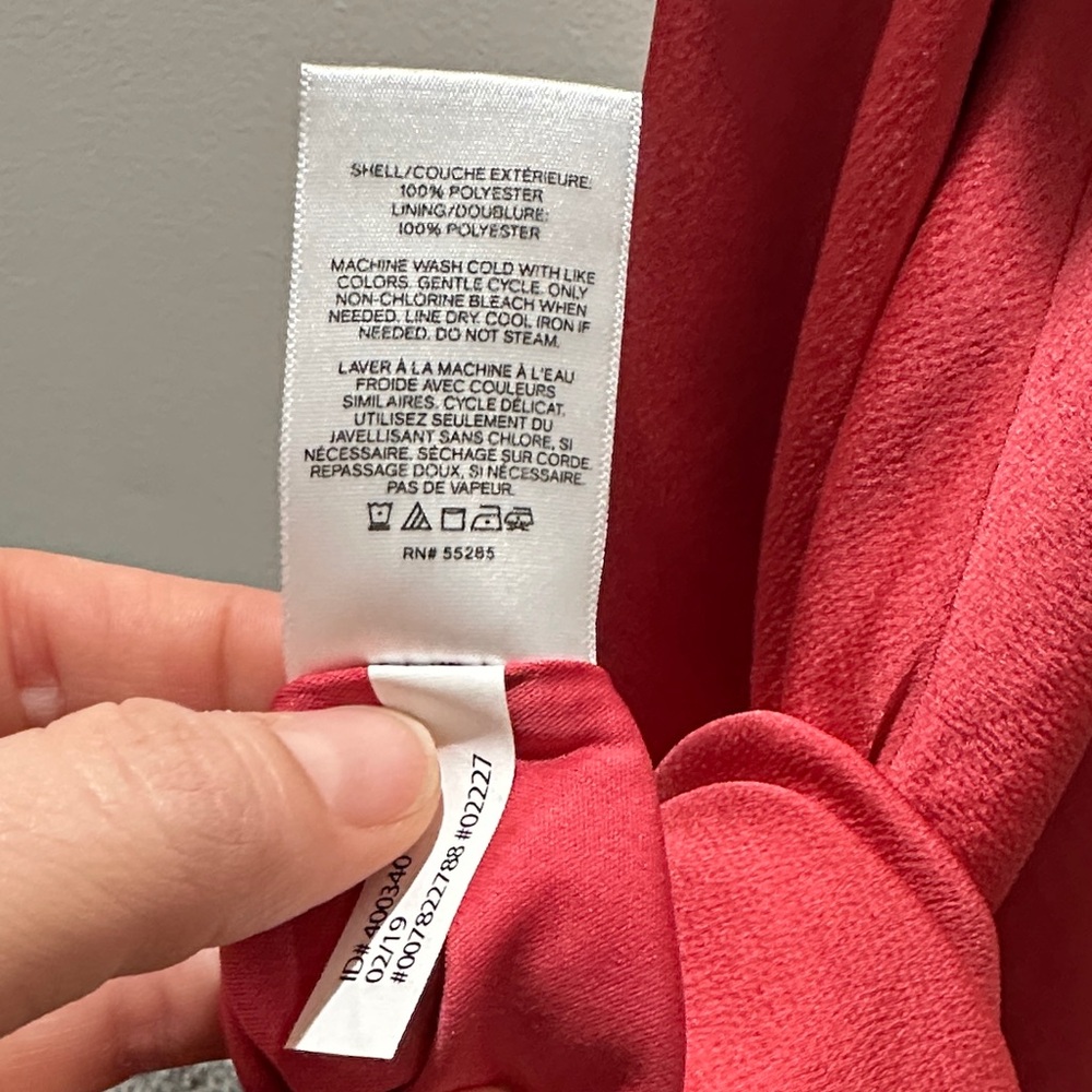 Express Coral Red V-Neck Dress - Picture 7 of 7